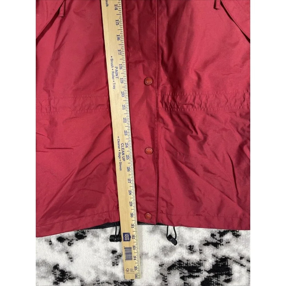 Cabelas Rain Jacket Mens Size Small Red‎ Full Zip Snap Up Hooded Outdoors Gorp - Picture 4 of 16